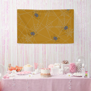 Halloween spiders web and pumpkins  banner