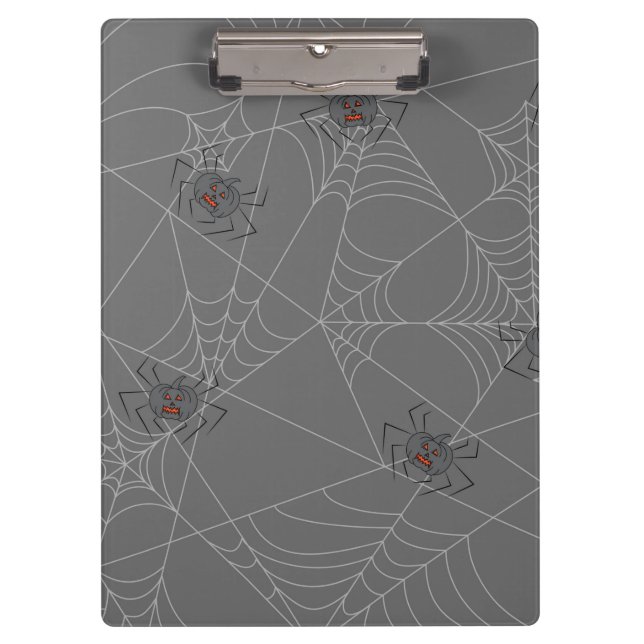 Halloween spiders web and pumpkins clipboard (Front)