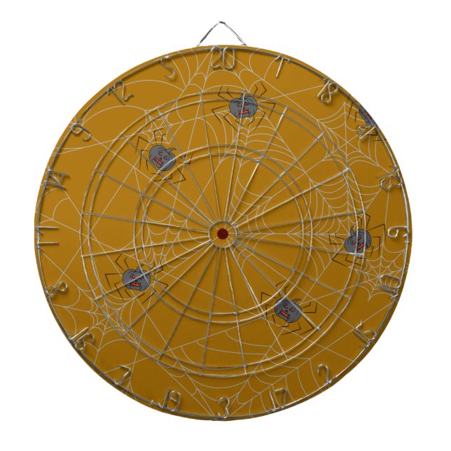 Halloween spiders web and pumpkins   dartboard (Front)