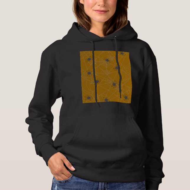 Halloween spiders web and pumpkins  hoodie (Front)