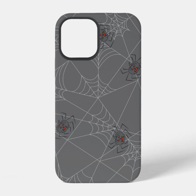 Halloween spiders web and pumpkins  iPhone case (Back)