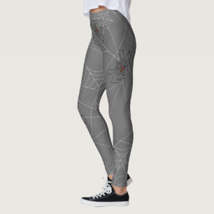 Halloween spiders web and pumpkins  leggings