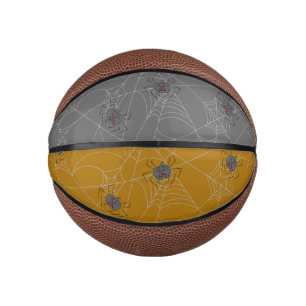 Halloween spiders web and pumpkins    mini basketball