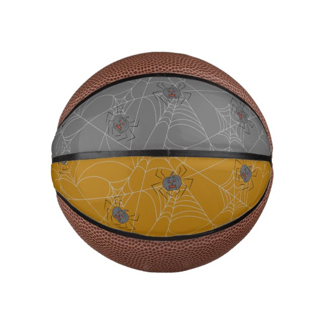 Halloween spiders web and pumpkins    mini basketball (Front)