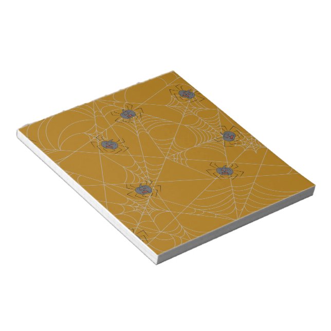 Halloween spiders web and pumpkins notepad (Angled)