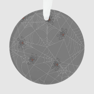 Halloween spiders web and pumpkins    ornament