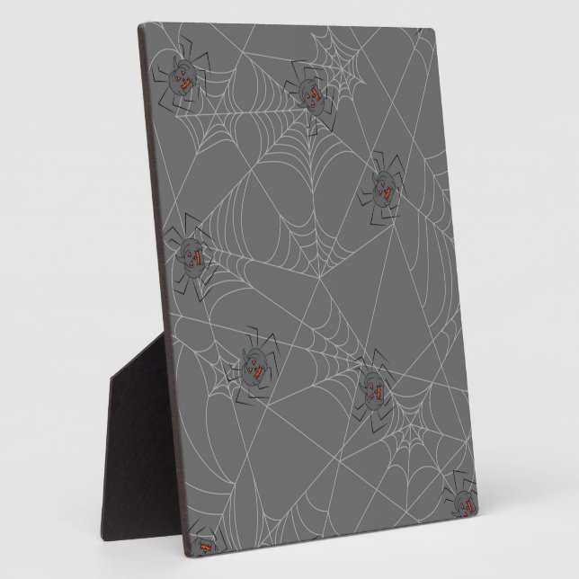 Halloween spiders web and pumpkins   plaque (Side)