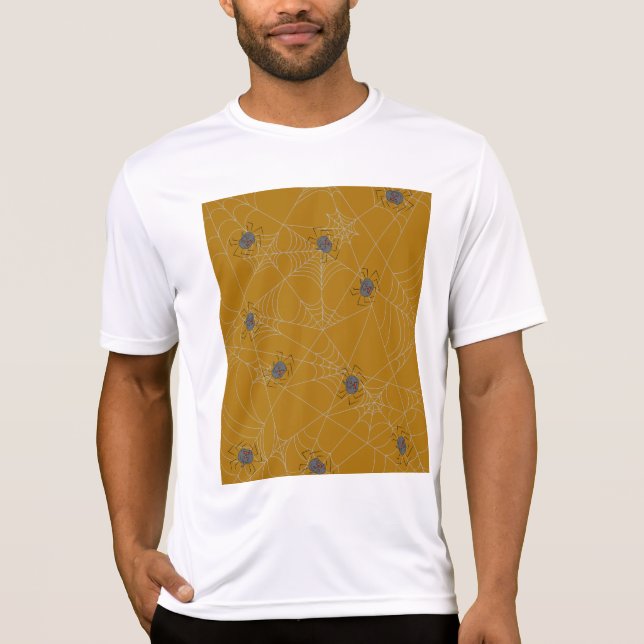 Halloween spiders web and pumpkins  T-Shirt (Front)
