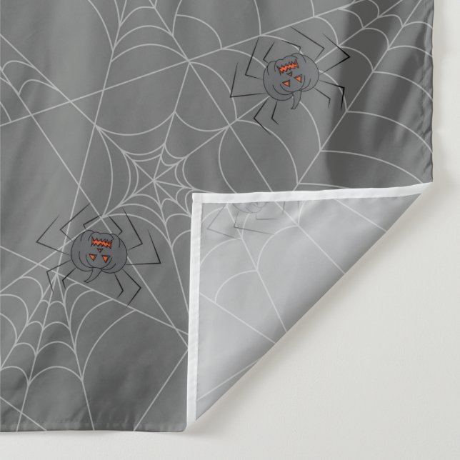 Halloween spiders web and pumpkins    tapestry (Detail)