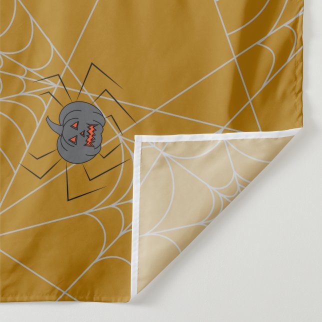 Halloween spiders web and pumpkins   tapestry (Detail)