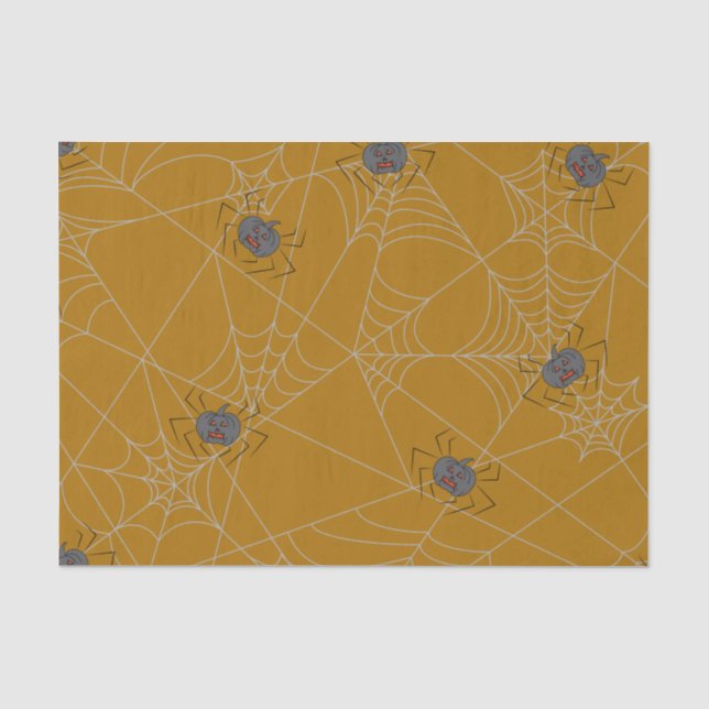 Halloween spiders web and pumpkins  tissue paper (Front)