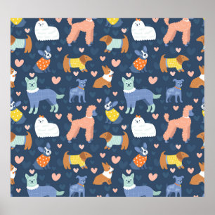 Halloween Spiders Web: Seamless Pattern Poster