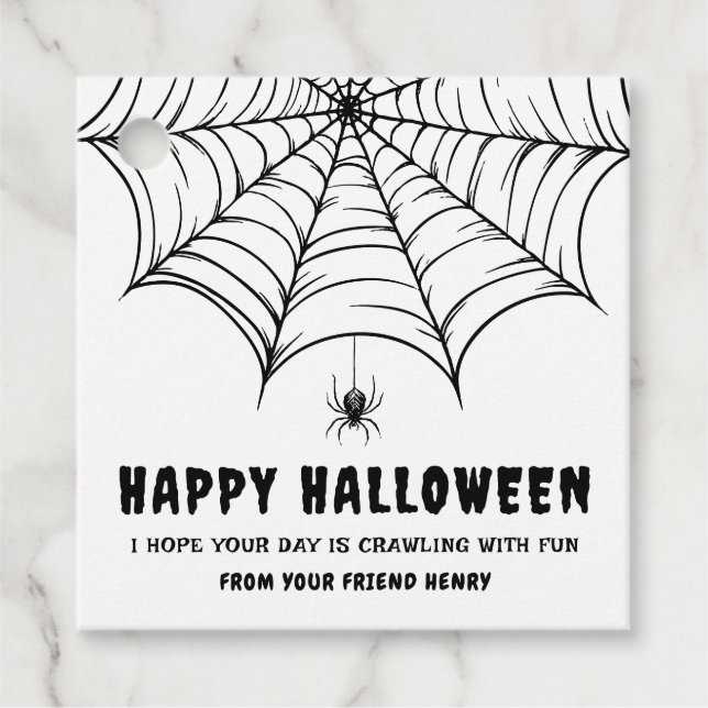 Halloween Spiderweb  Favour Tags (Front)