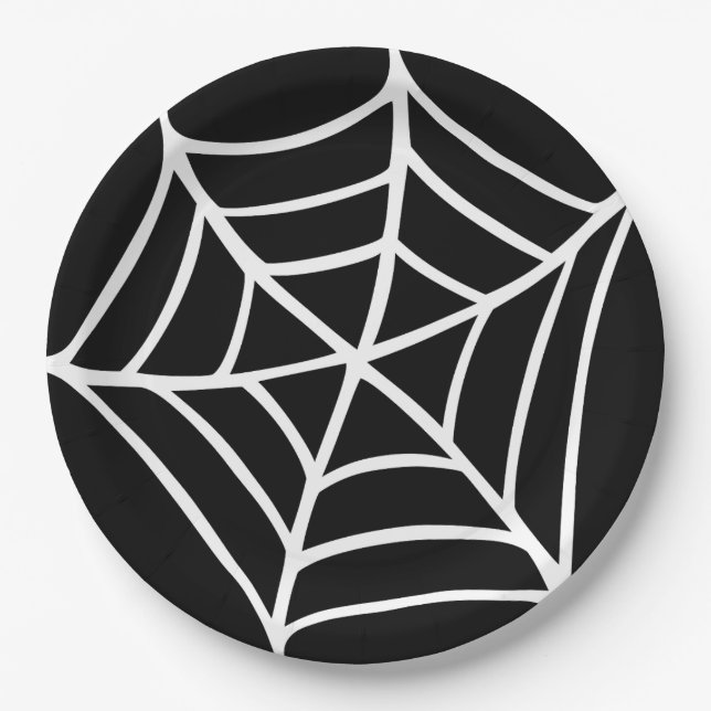 Halloween Spiderweb Paper Plate (Front)