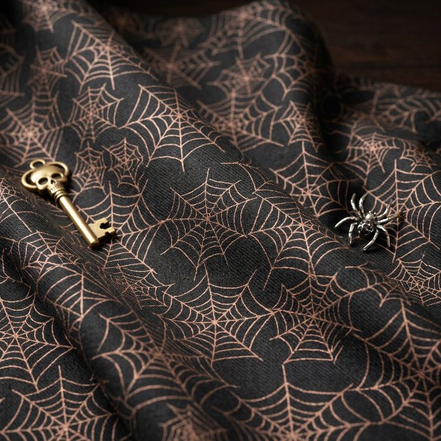 Halloween Spiderweb Pattern Orange Black ID1328 Fabric (Creator Uploaded)
