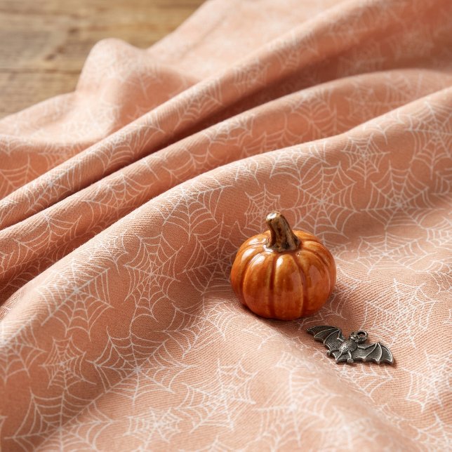 Halloween Spiderweb Pattern Orange White ID1328 Fabric (Creator Uploaded)