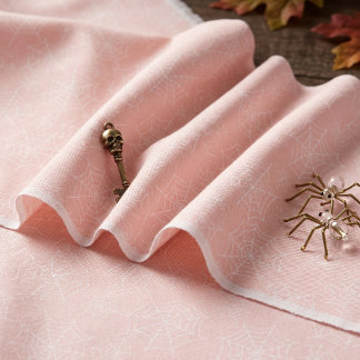 Halloween Spiderweb Pattern Pink White ID1328 Fabric
