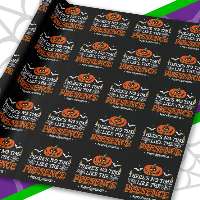 Halloween Spirit Spooky Pumpkin Funny Halloween Wrapping Paper (Creator Uploaded)