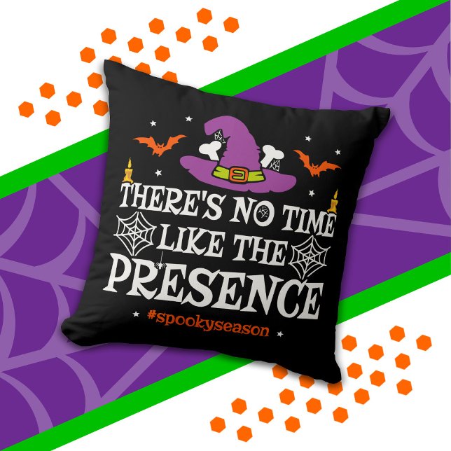 Halloween Spirit Spooky Witch Hat Funny Halloween Cushion (Creator Uploaded)