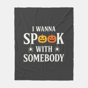 Halloween Spook Somebody Pumpkin Spider SVG Fleece Blanket