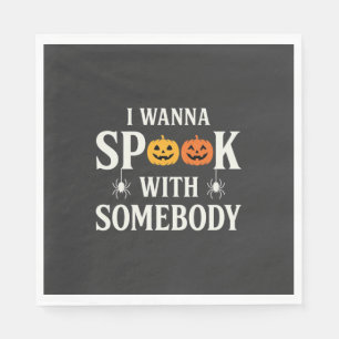 Halloween Spook Somebody Pumpkin Spider SVG Napkin