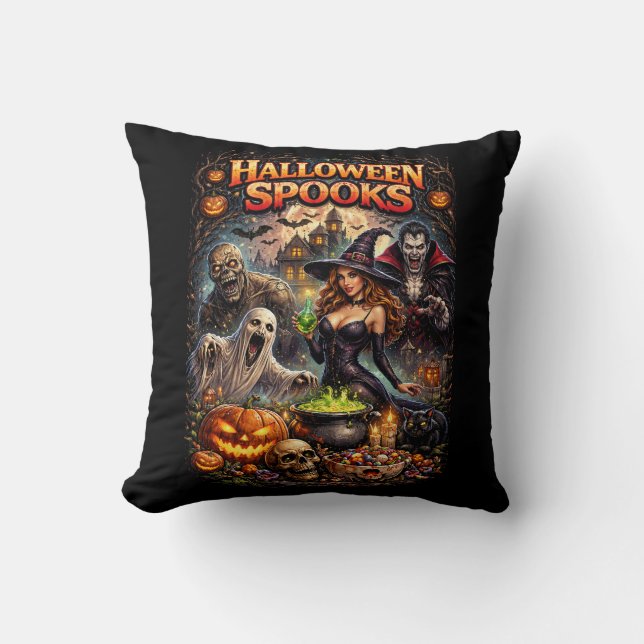 Halloween Spooks Cushion (Front)