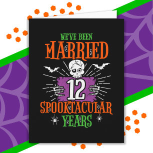 Halloween Spooktacular 12th Wedding Anniversary Card