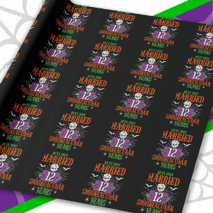 Halloween Spooktacular 12th Wedding Anniversary Wrapping Paper