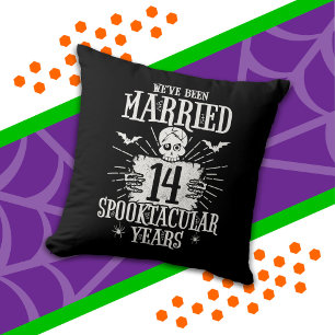 Halloween Spooktacular 14th Wedding Anniversary Cushion