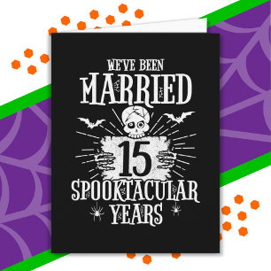 Halloween Spooktacular 15th Wedding Anniversary Card