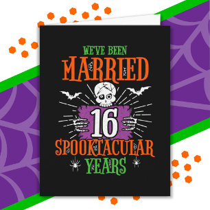 Halloween Spooktacular 16th Wedding Anniversary Card