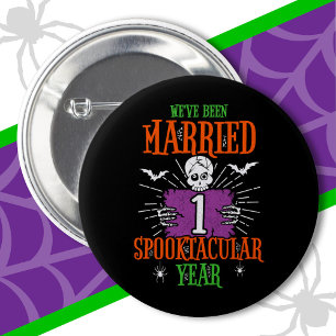 Halloween Spooktacular 1st Wedding Anniversary 6 Cm Round Badge