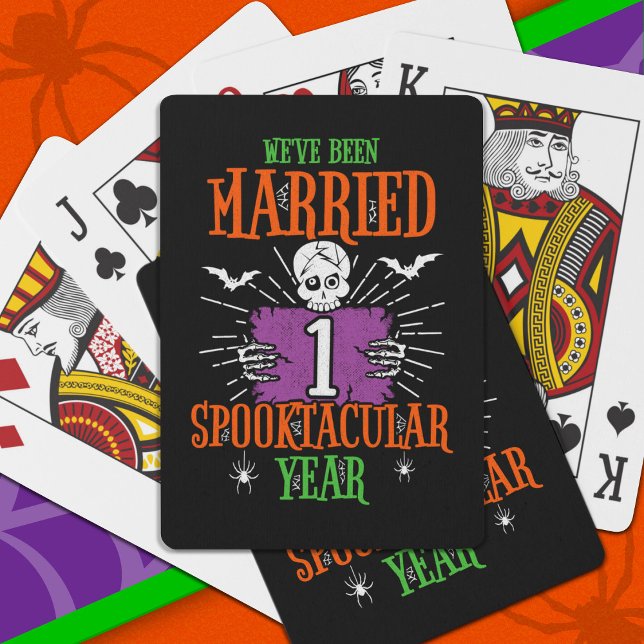Halloween Spooktacular 1st Wedding Anniversary Playing Cards (Creator Uploaded)