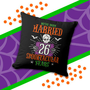 Halloween Spooktacular 26th Wedding Anniversary Cushion