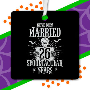 Halloween Spooktacular 26th Wedding Anniversary Metal Tree Decoration