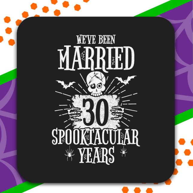 Halloween Spooktacular 30th Wedding Anniversary Square Sticker (Creator Uploaded)