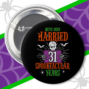 Halloween Spooktacular 31st Wedding Anniversary 6 Cm Round Badge