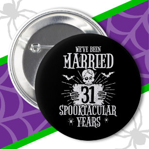 Halloween Spooktacular 31st Wedding Anniversary 6 Cm Round Badge