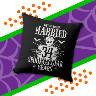 Halloween Spooktacular 34th Wedding Anniversary Cushion