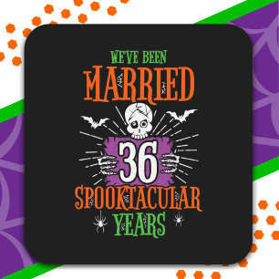 Halloween Spooktacular 36th Wedding Anniversary Square Sticker