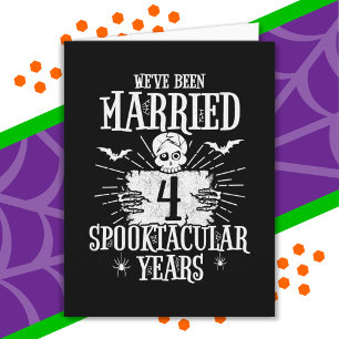 Halloween Spooktacular 4th Wedding Anniversary Card
