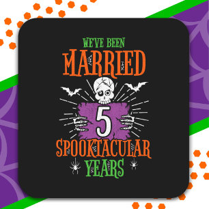 Halloween Spooktacular 5th Wedding Anniversary Square Sticker
