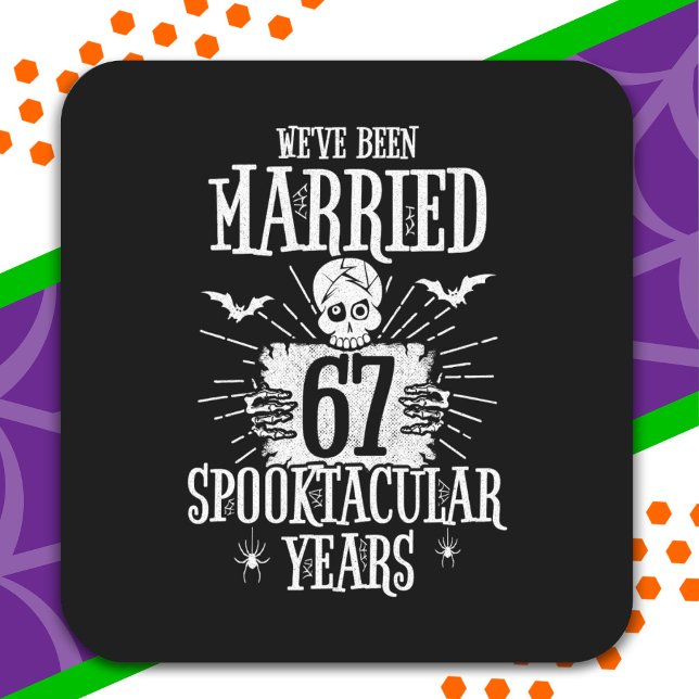Halloween Spooktacular 67th Wedding Anniversary Square Sticker (Creator Uploaded)