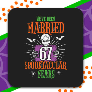 Halloween Spooktacular 67th Wedding Anniversary Square Sticker