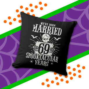 Halloween Spooktacular 69th Wedding Anniversary Cushion