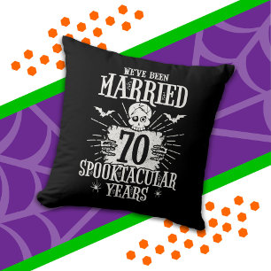 Halloween Spooktacular 70th Wedding Anniversary Cushion