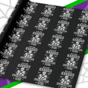 Halloween Spooktacular 75th Wedding Anniversary Wrapping Paper