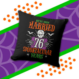 Halloween Spooktacular 76th Wedding Anniversary Cushion