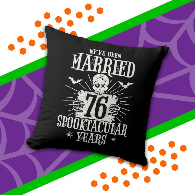 Halloween Spooktacular 76th Wedding Anniversary Cushion (Creator Uploaded)