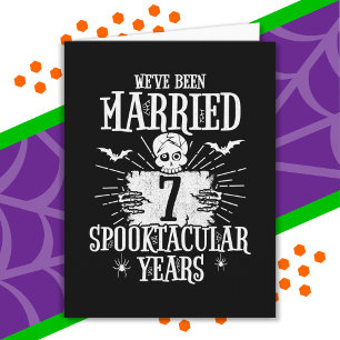 Halloween Spooktacular 7th Wedding Anniversary Card